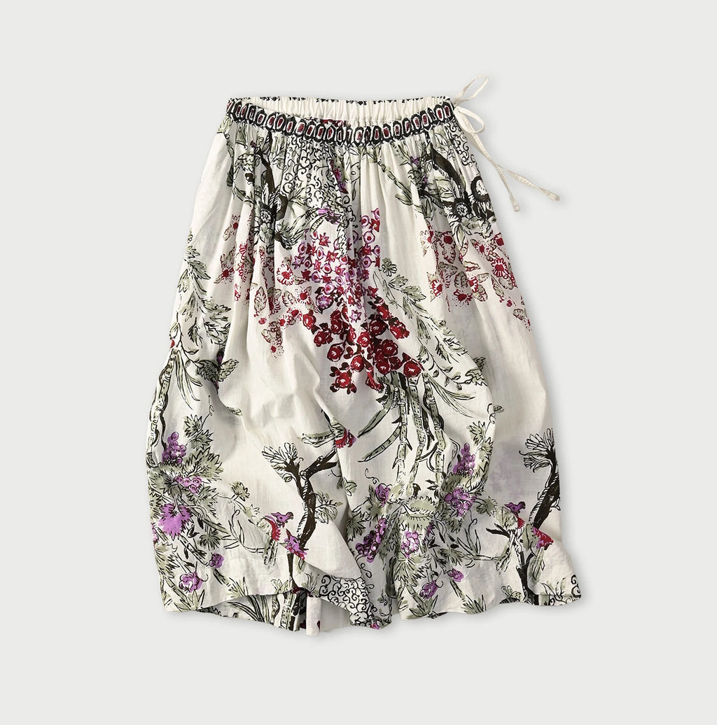Indian Khadi Palampore Print Easy Gather Skirt