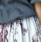Indian Khadi Palampore Print Easy Gather Skirt