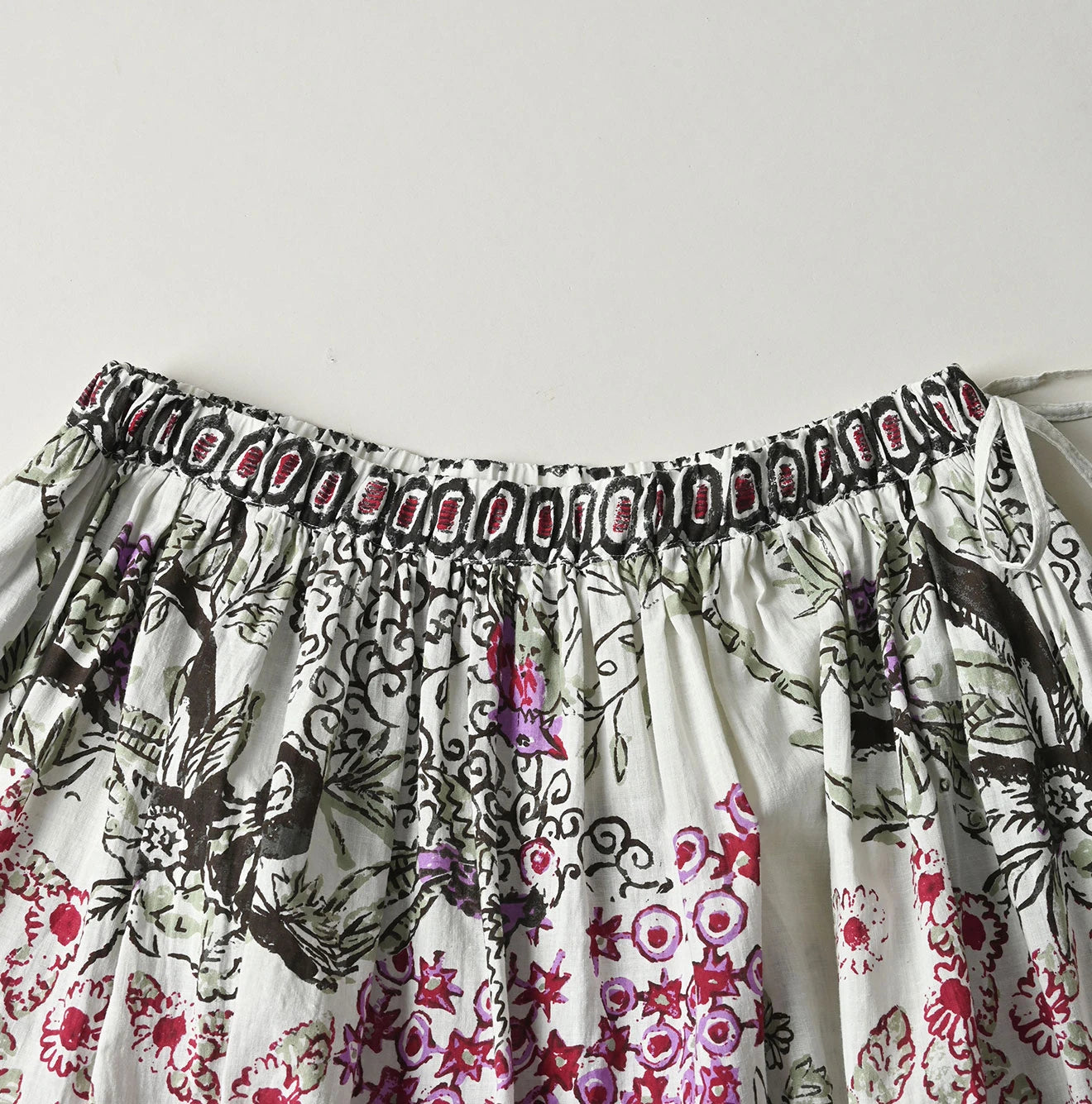 Indian Khadi Palampore Print Easy Gather Skirt