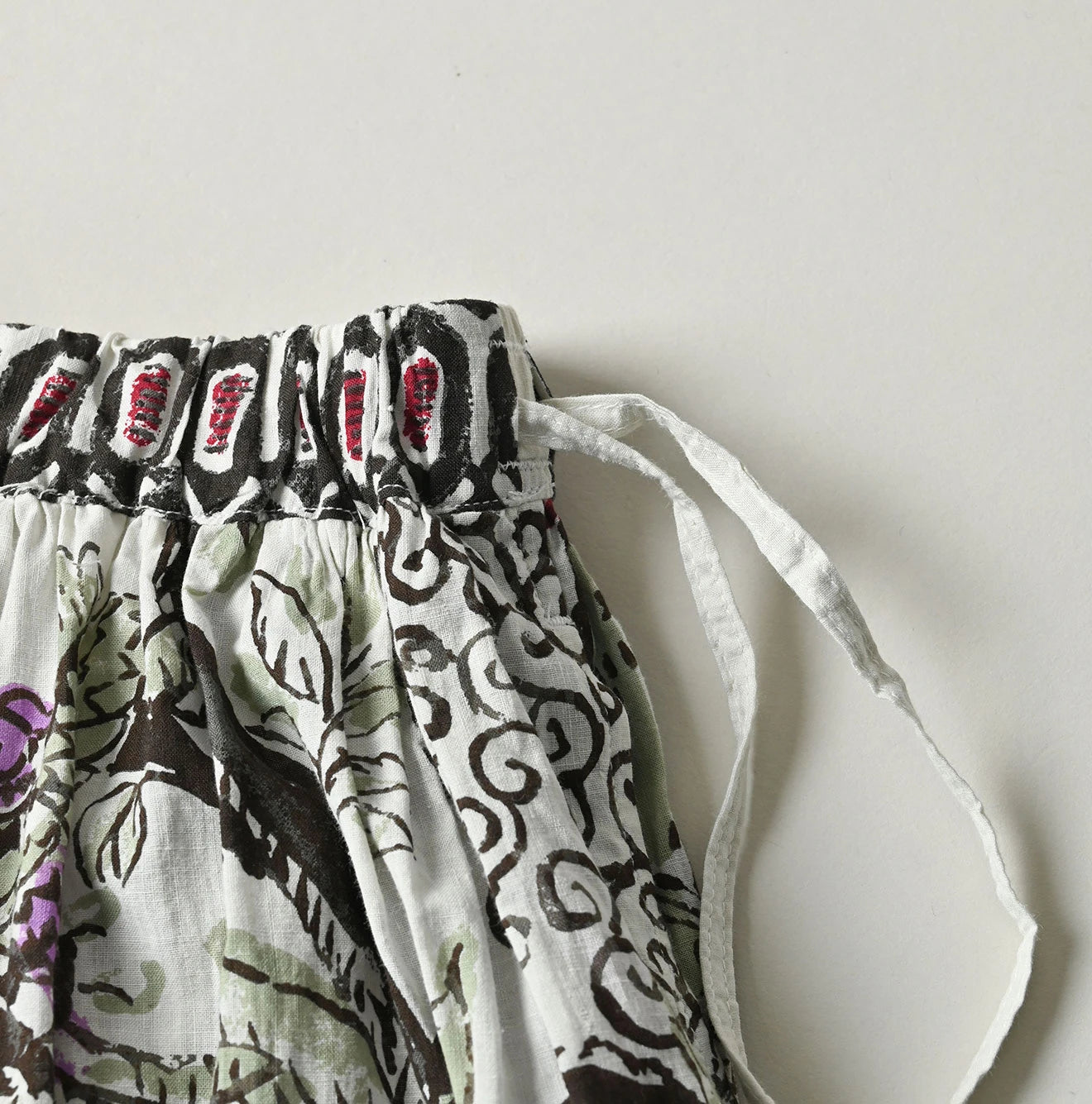 Indian Khadi Palampore Print Easy Gather Skirt