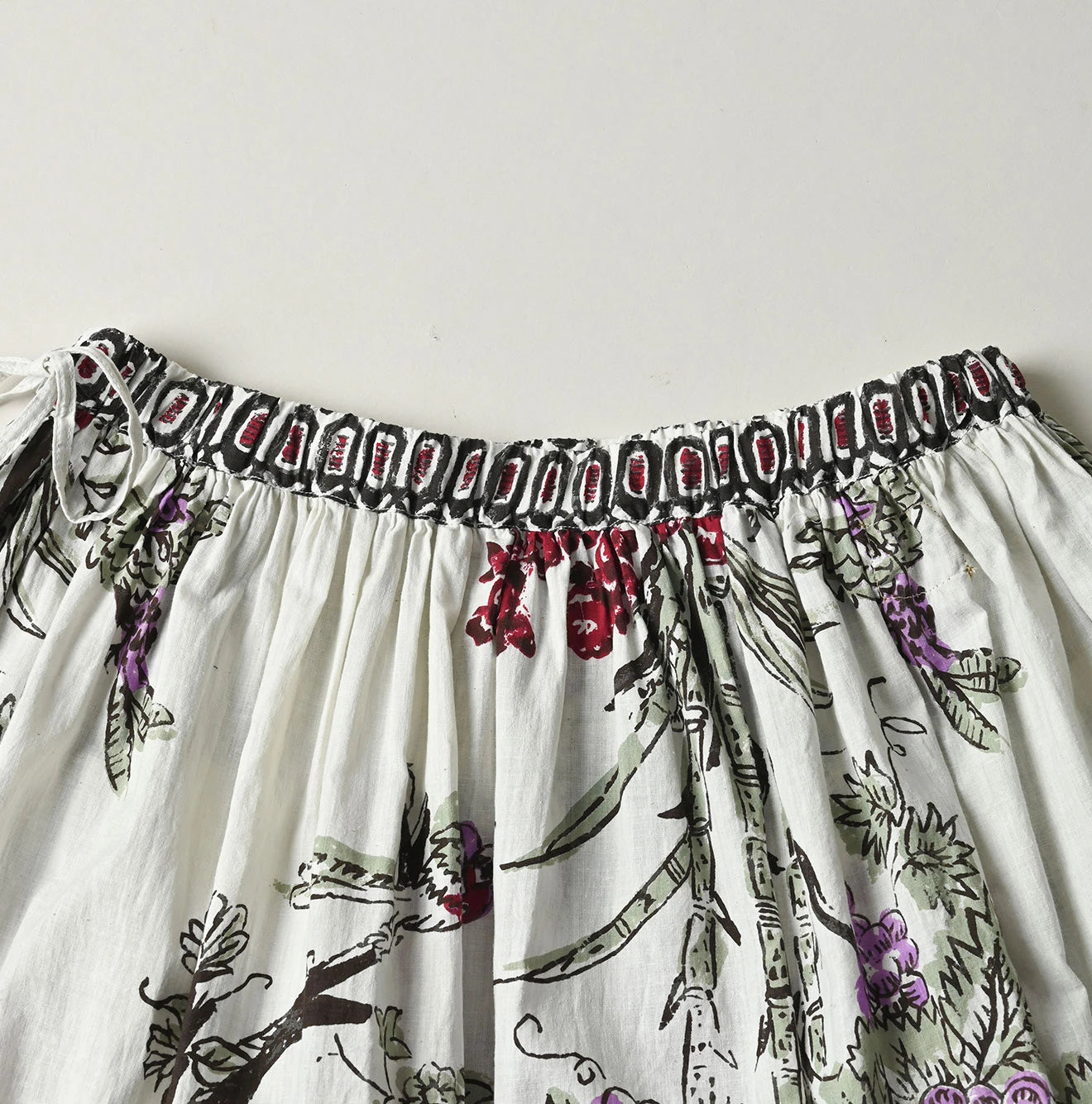 Indian Khadi Palampore Print Easy Gather Skirt