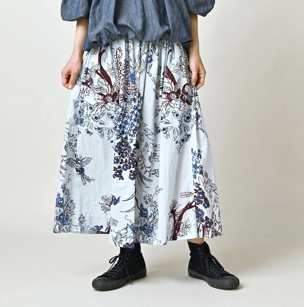 Indian Khadi Palampore Print Easy Gather Skirt