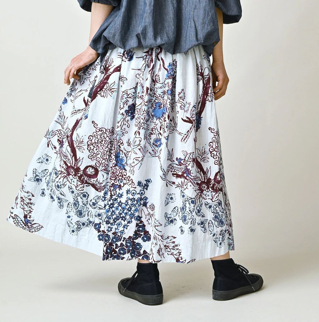 Indian Khadi Palampore Print Easy Gather Skirt