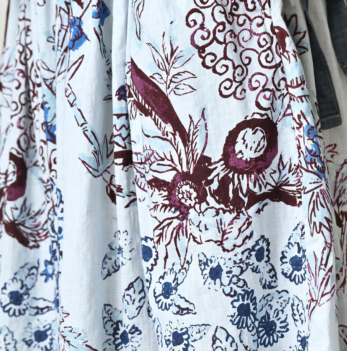 Indian Khadi Palampore Print Easy Gather Skirt