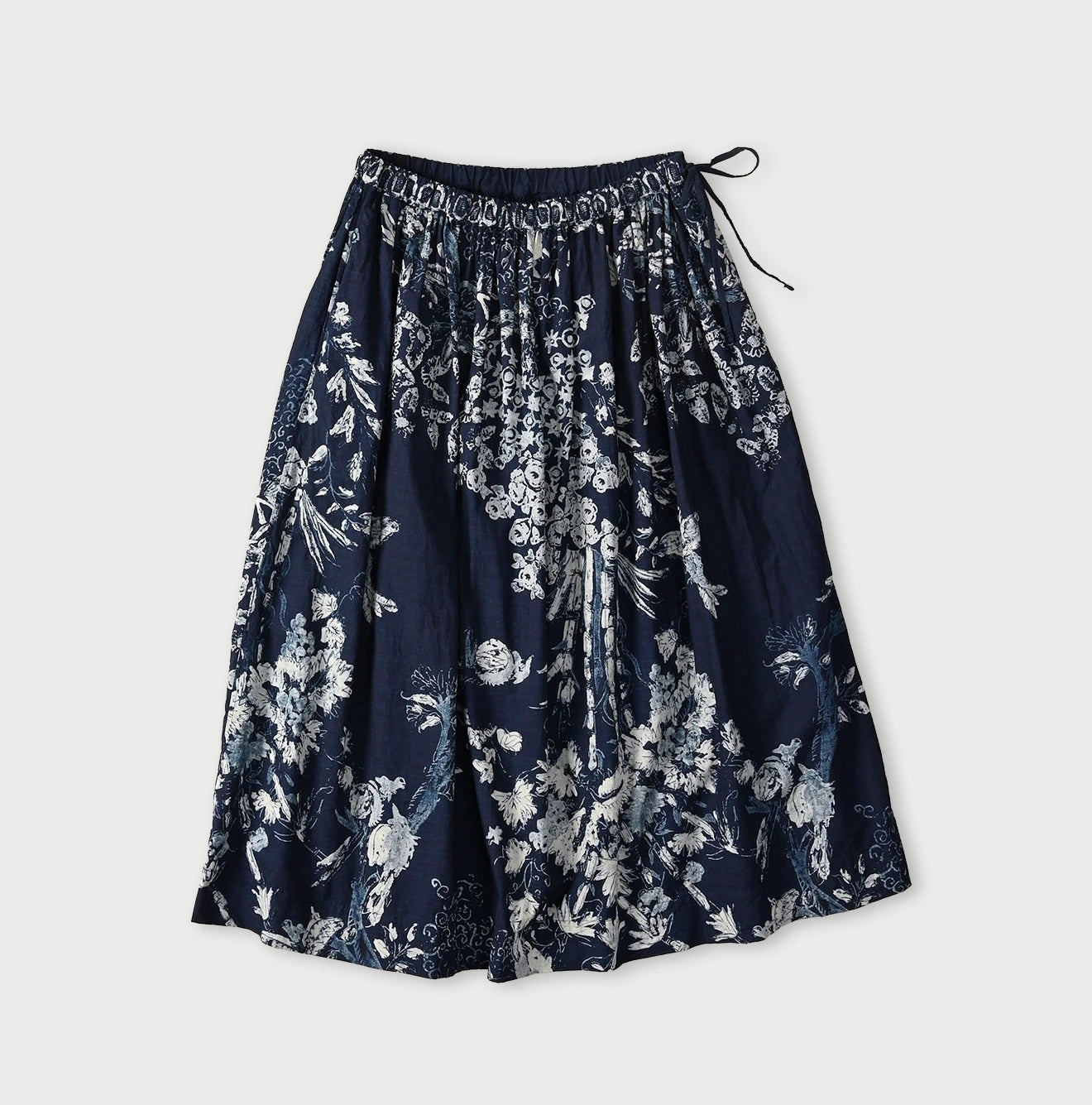 Indigo Hira Palampore Print Easy Gather Skirt