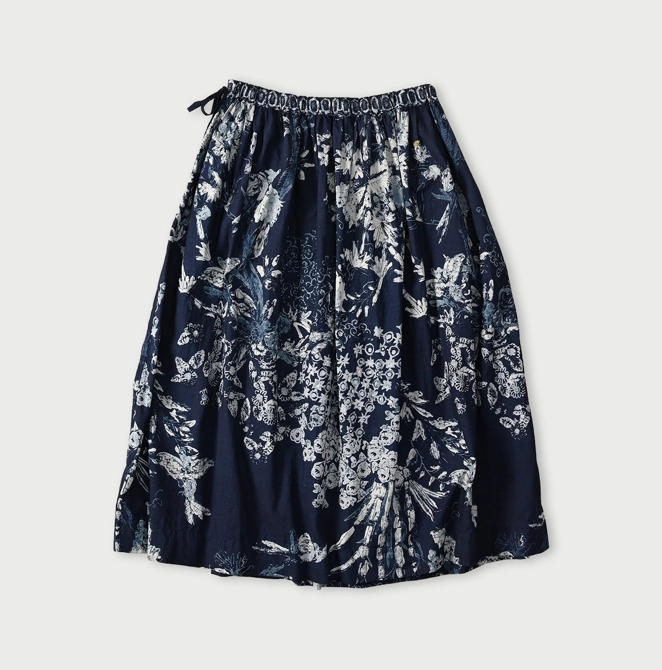 Indigo Hira Palampore Print Easy Gather Skirt