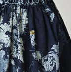 Indigo Hira Palampore Print Easy Gather Skirt