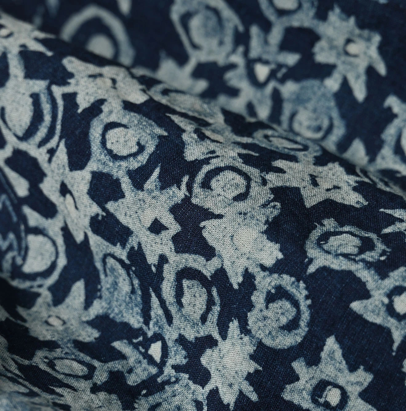 Indigo Hira Palampore Print Easy Gather Skirt