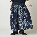 Indigo Hira Palampore Print Easy Gather Skirt