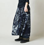 Indigo Hira Palampore Print Easy Gather Skirt