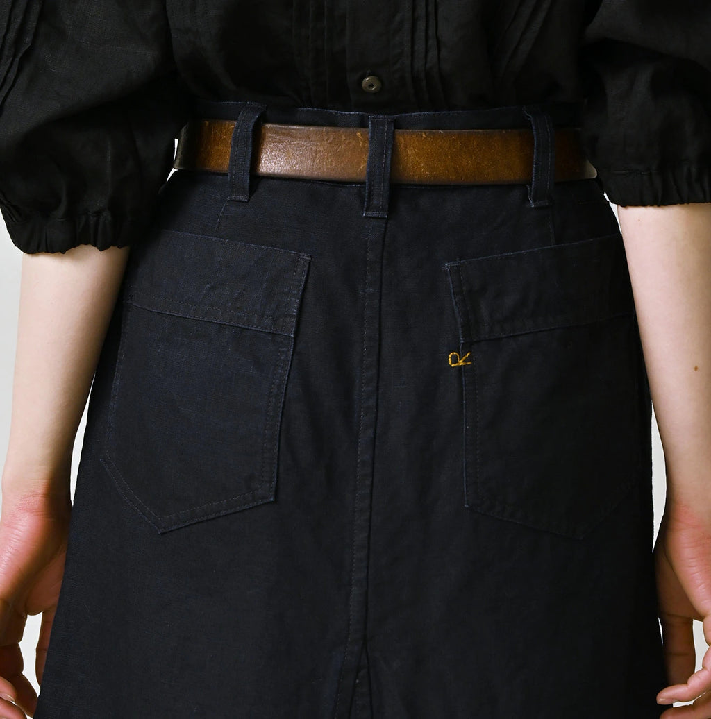 Indigo Linen Cloth Bell Skirt