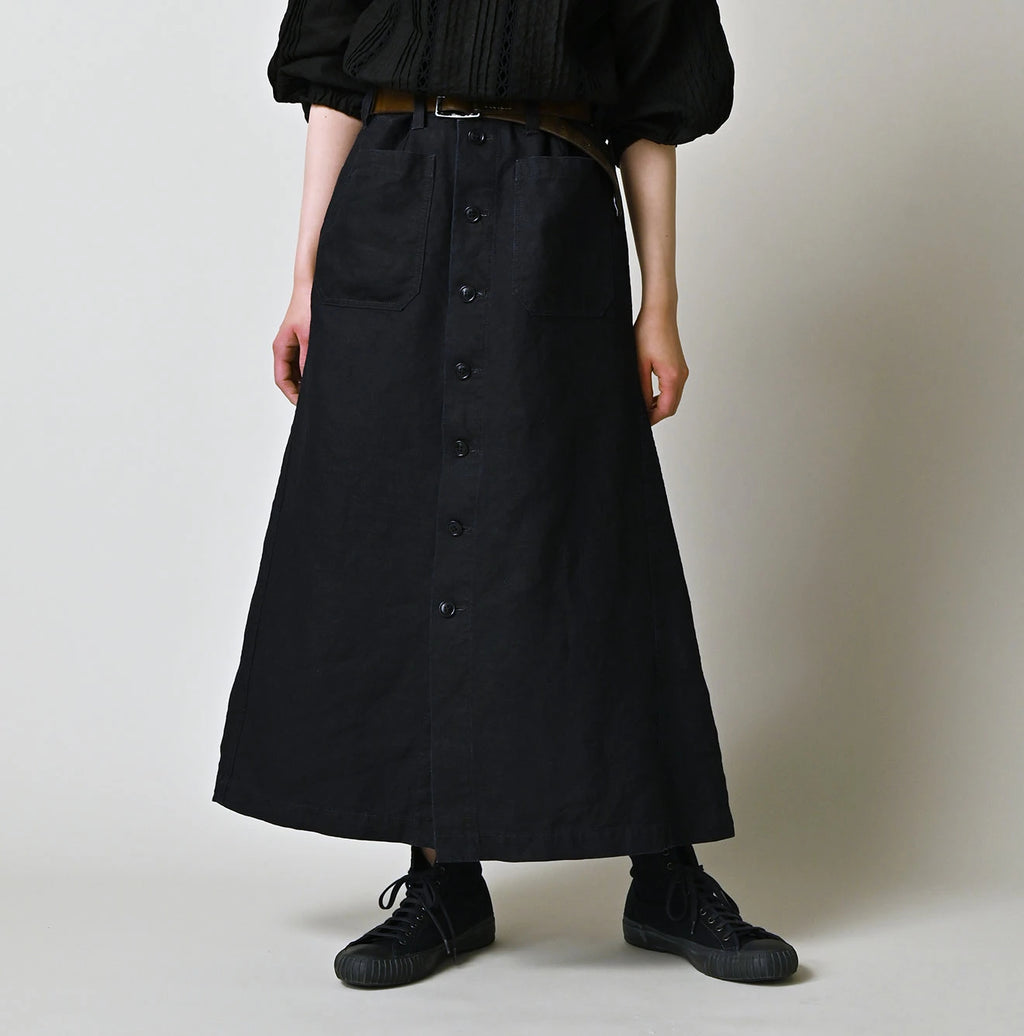 Indigo Linen Cloth Bell Skirt