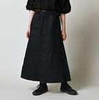 Indigo Linen Cloth Bell Skirt
