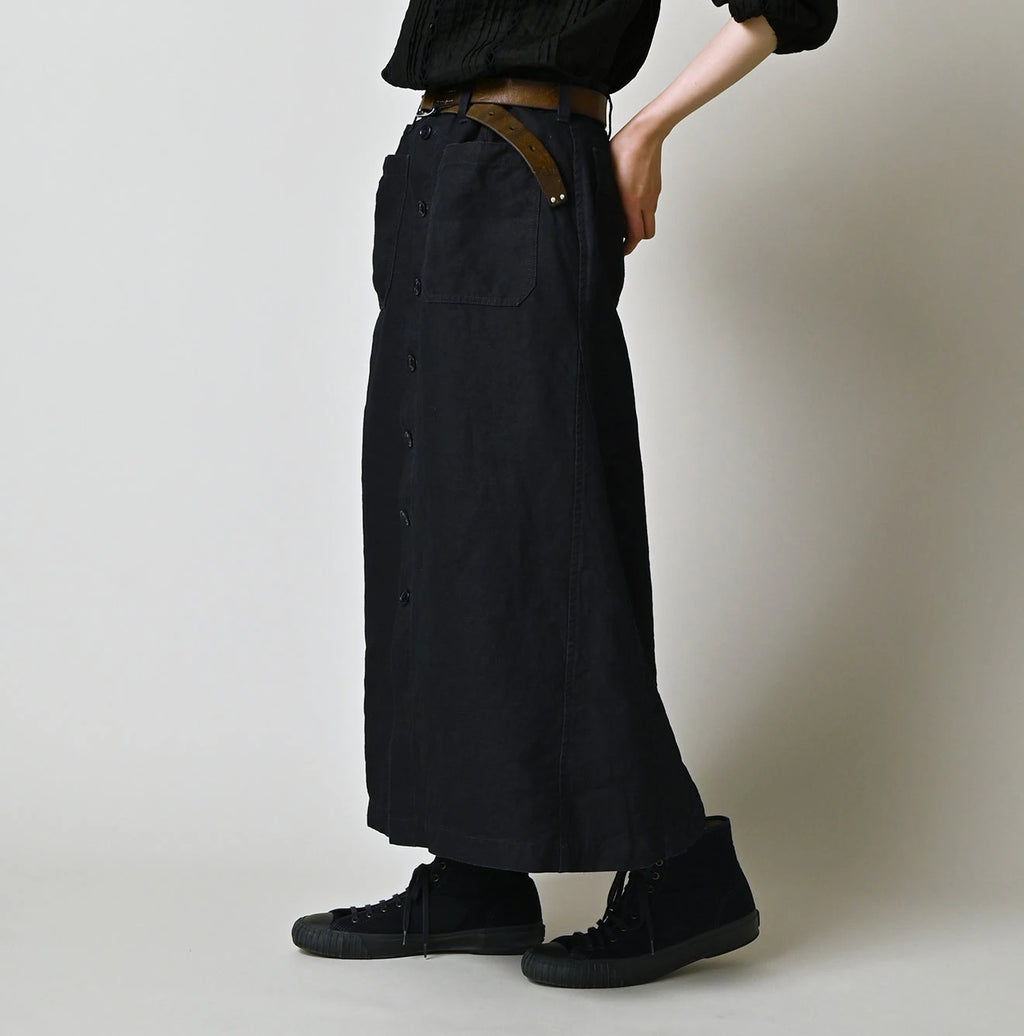 Indigo Linen Cloth Bell Skirt