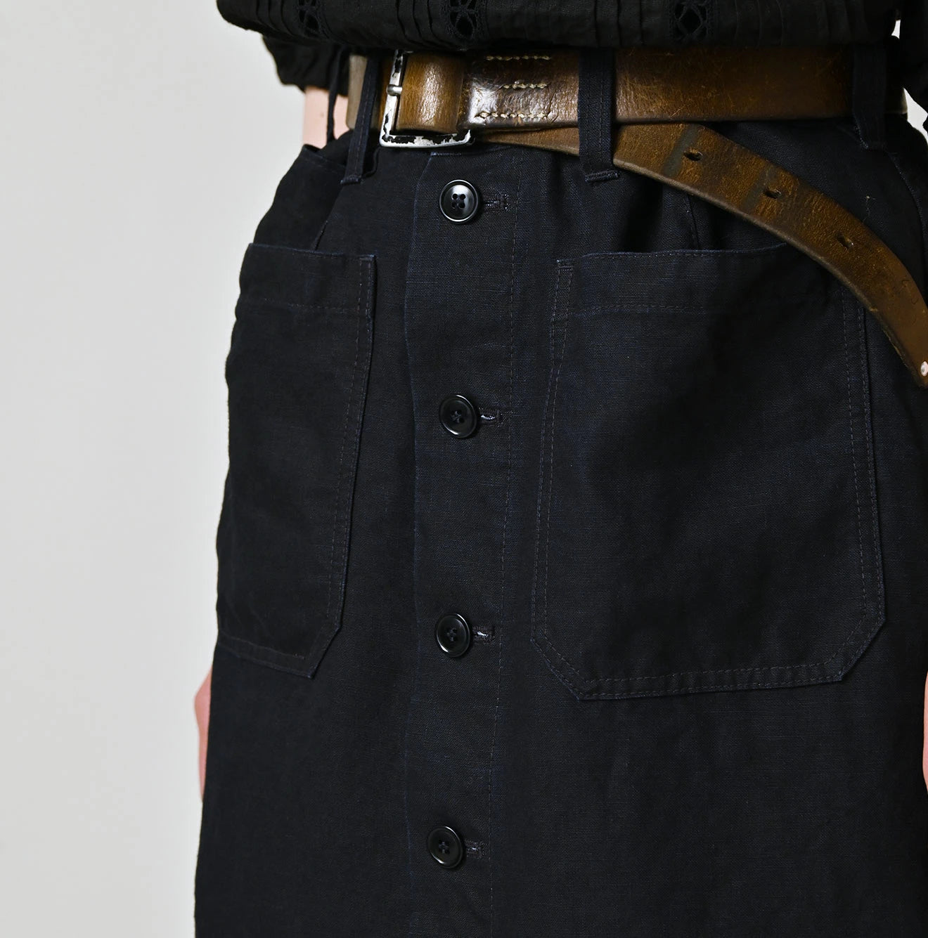 Indigo Linen Cloth Bell Skirt