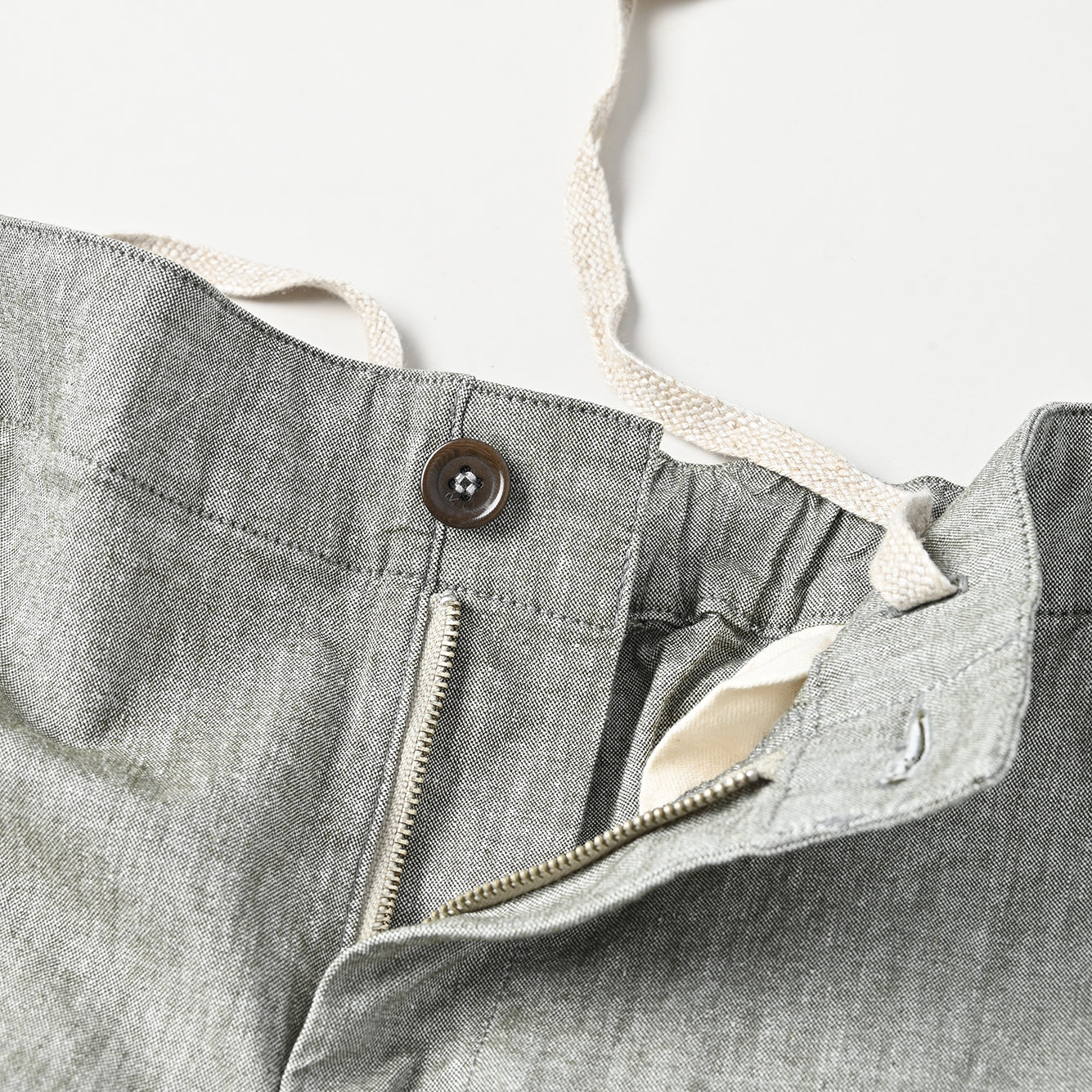 Cotton Linen OX Stretch Sabrina Slacks Detail