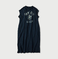 Indigo Hippie Flower Collage Print M Dress
