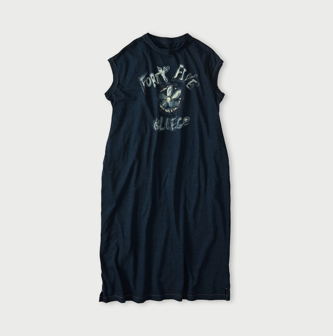 Indigo Hippie Flower Collage Print M Dress