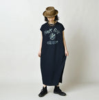 Indigo Hippie Flower Collage Print M Dress