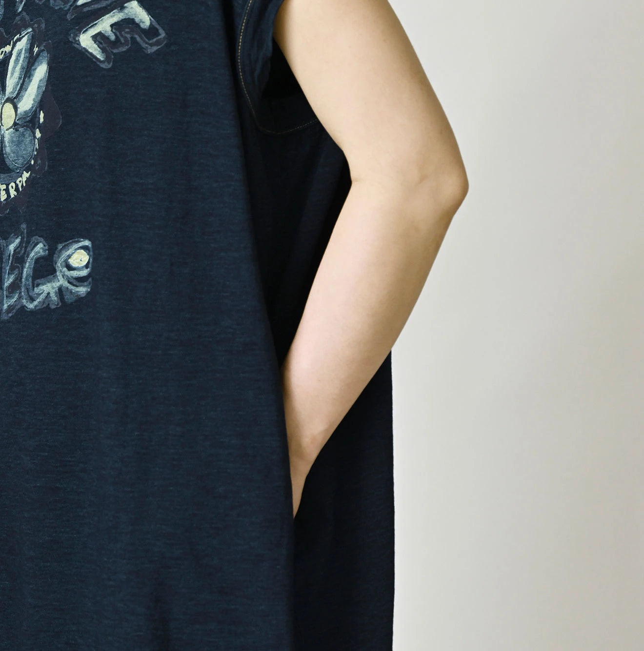 Indigo Hippie Flower Collage Print M Dress