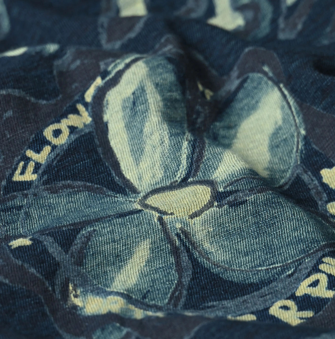 Indigo Hippie Flower Collage Print M Dress