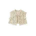 Japanese Paper Crochet Flower Bolero Beige