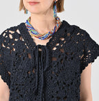 Japanese Paper Crochet Flower Bolero Detail