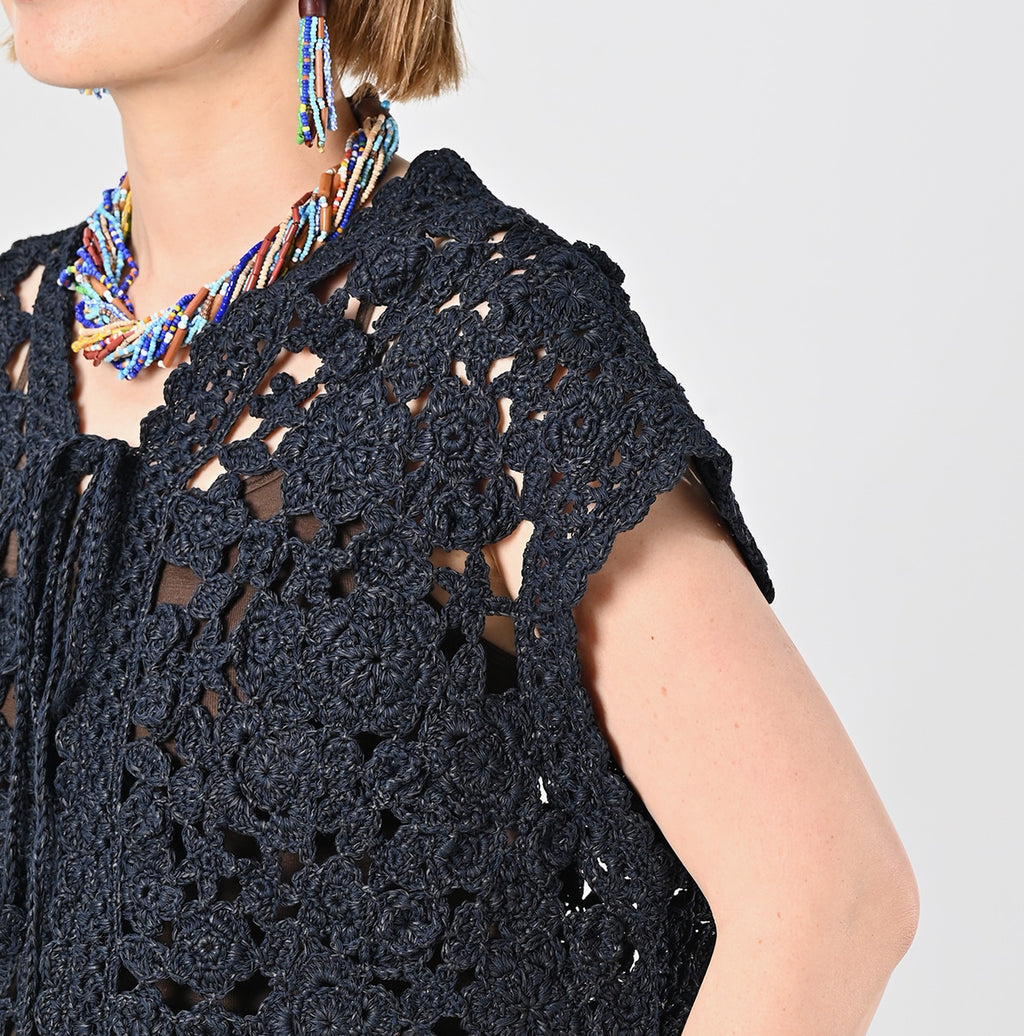 Japanese Paper Crochet Flower Bolero Detail
