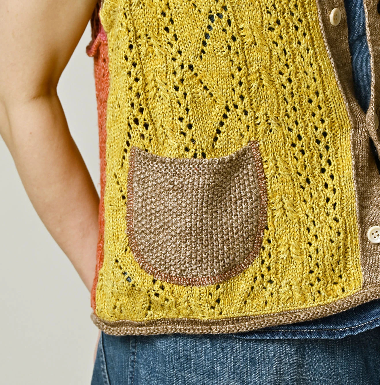 Linen Patchwork Vest