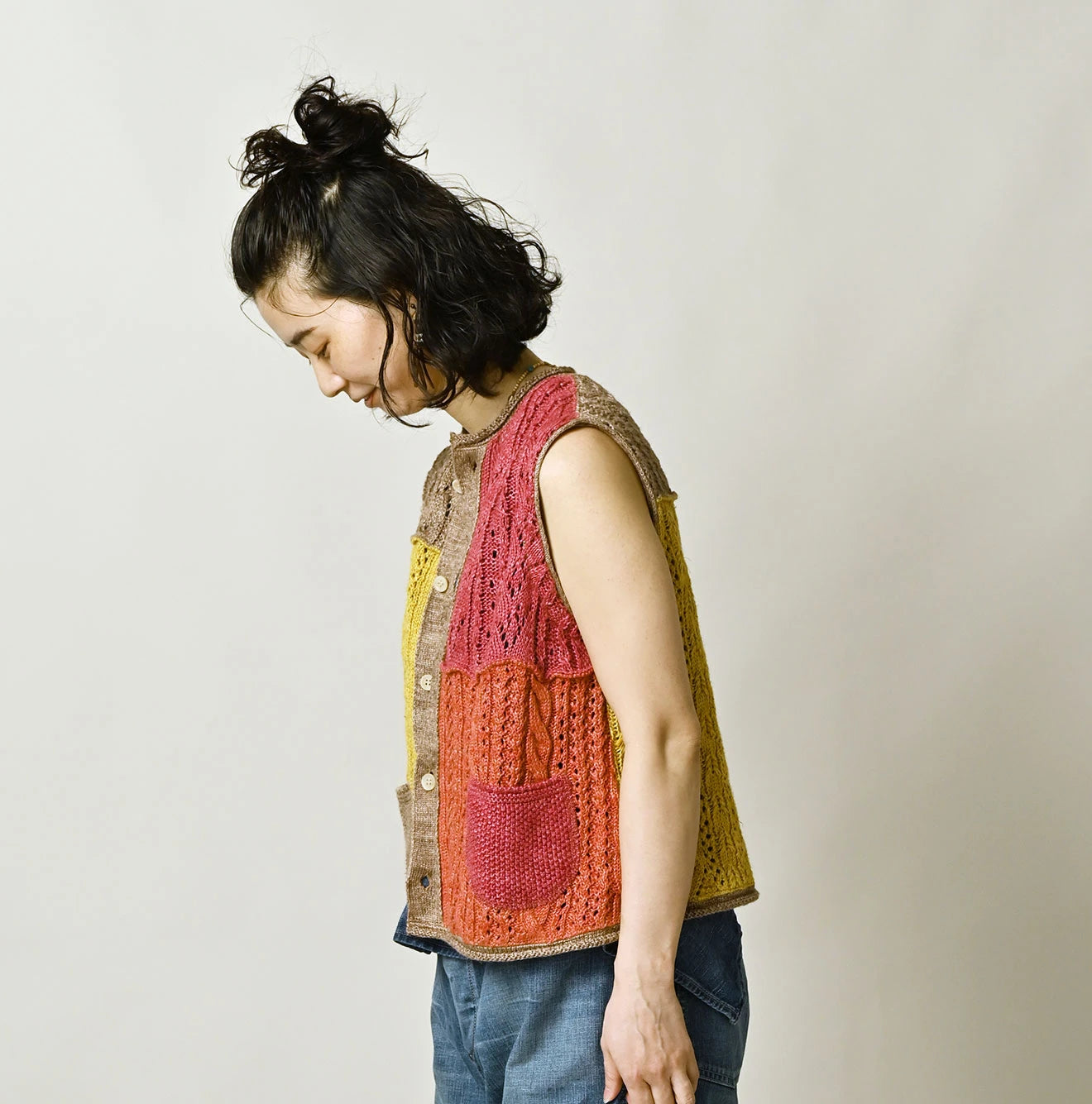 Linen Patchwork Vest