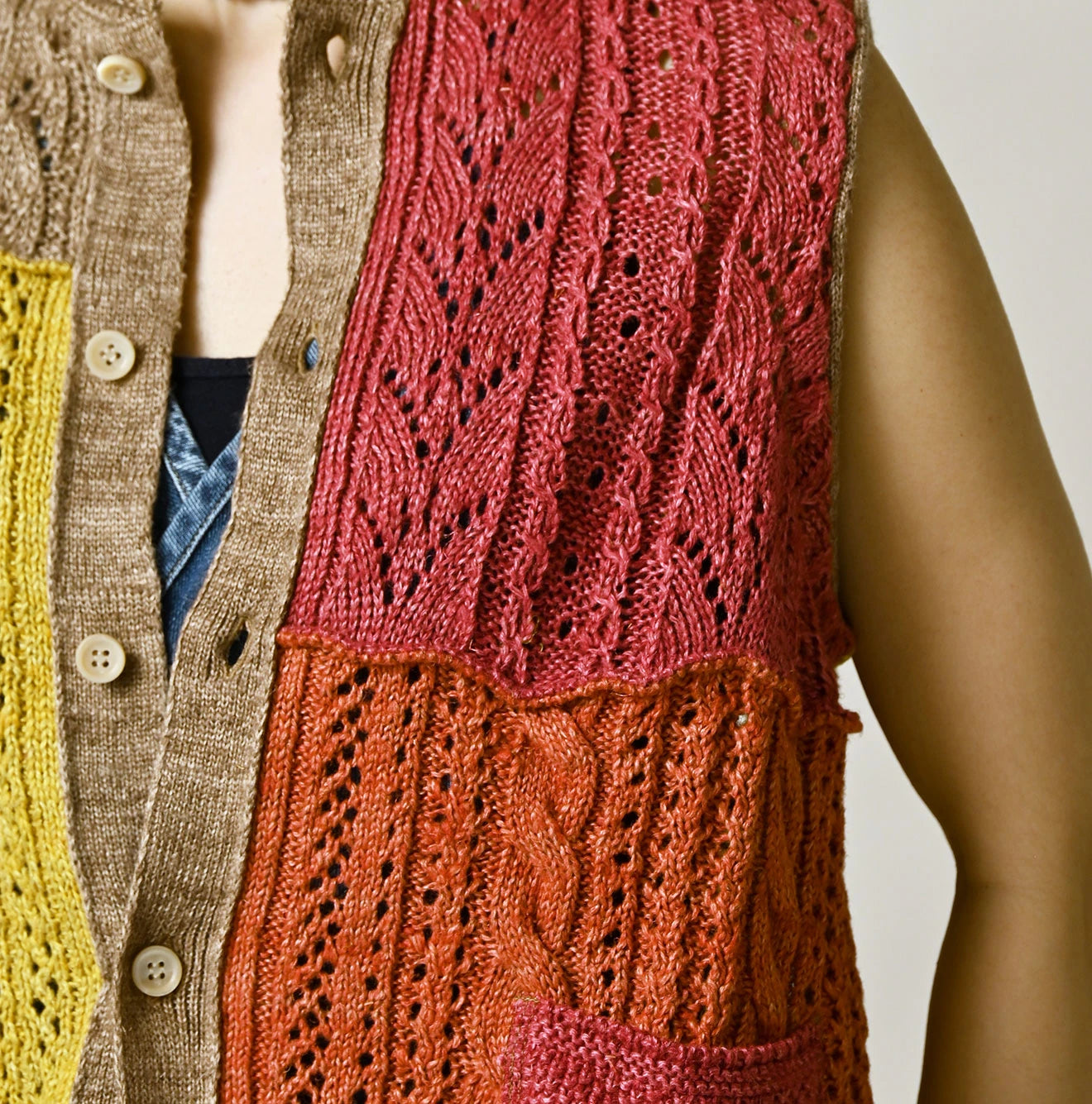 Linen Patchwork Vest