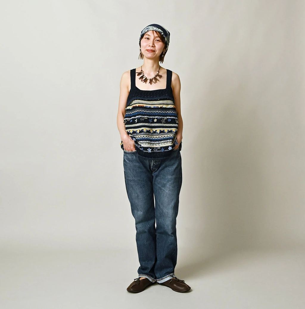 Indigo LeiLei Jacquard Camisole
