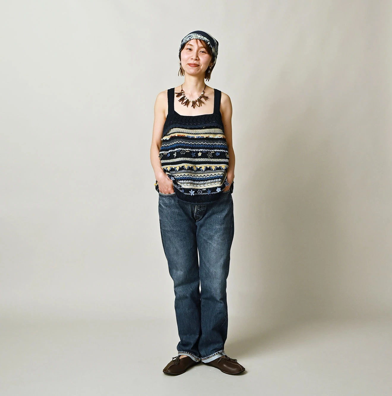 Indigo LeiLei Jacquard Camisole