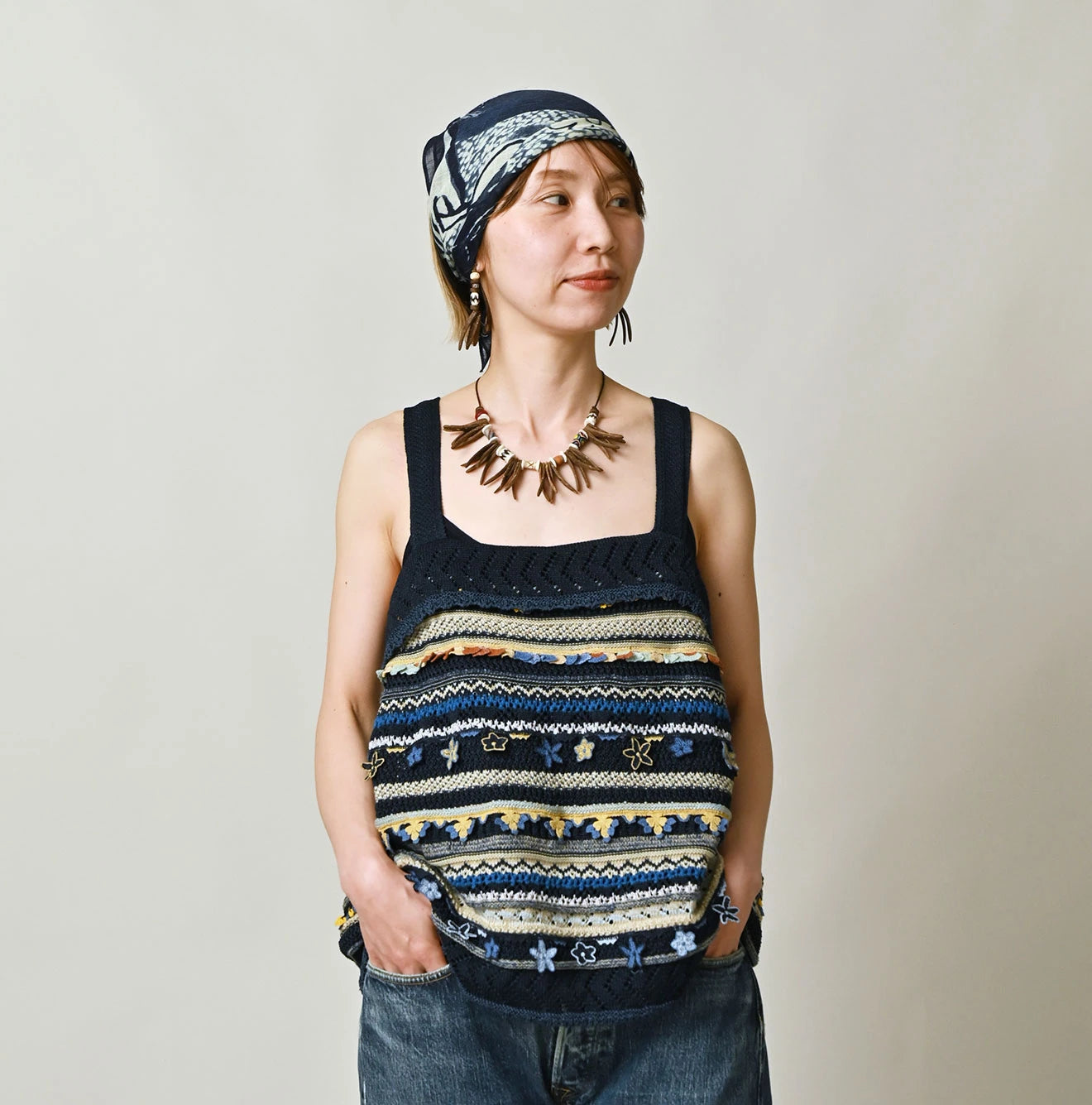 Indigo LeiLei Jacquard Camisole