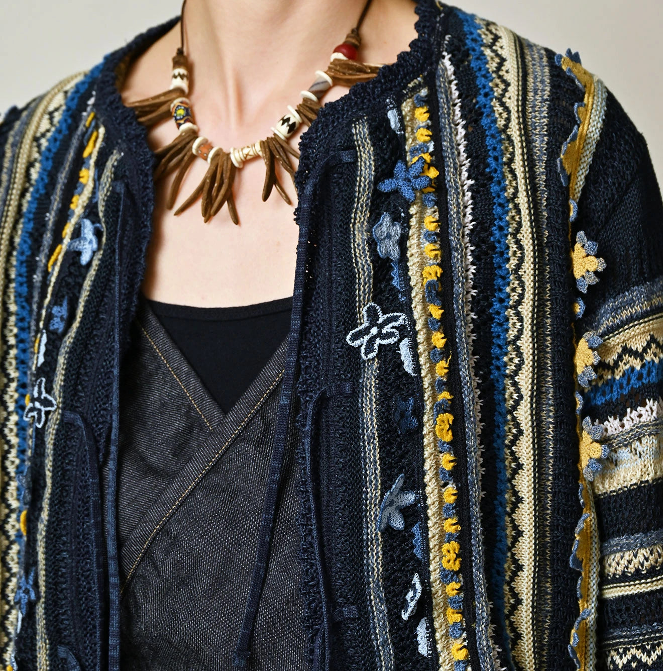 Indigo Base LeiLei Aloha Jacquard Bolero