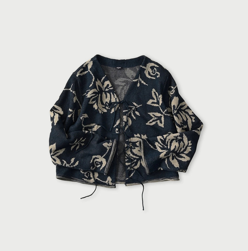 Indigo Base LeiLei Aloha Jacquard Cardigan