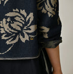 Indigo Base LeiLei Aloha Jacquard Cardigan