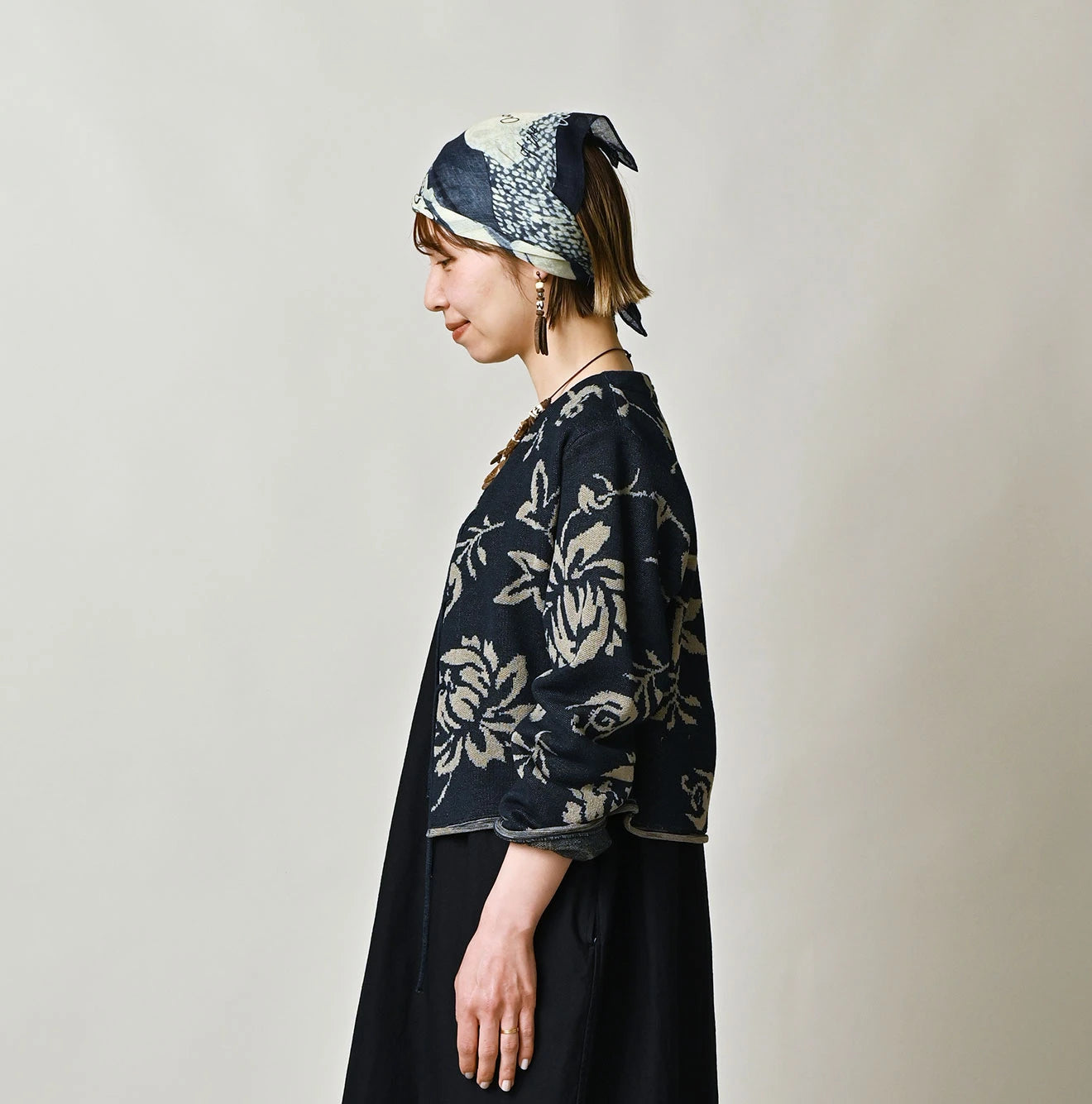 Indigo Base LeiLei Aloha Jacquard Cardigan