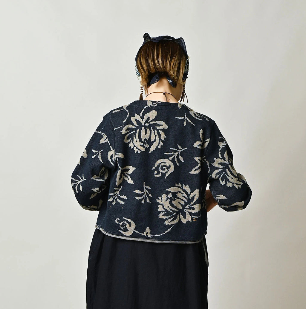 Indigo Base LeiLei Aloha Jacquard Cardigan
