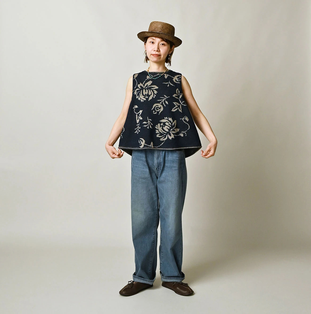 Indigo Base LeiLei Aloha Jacquard Camisole