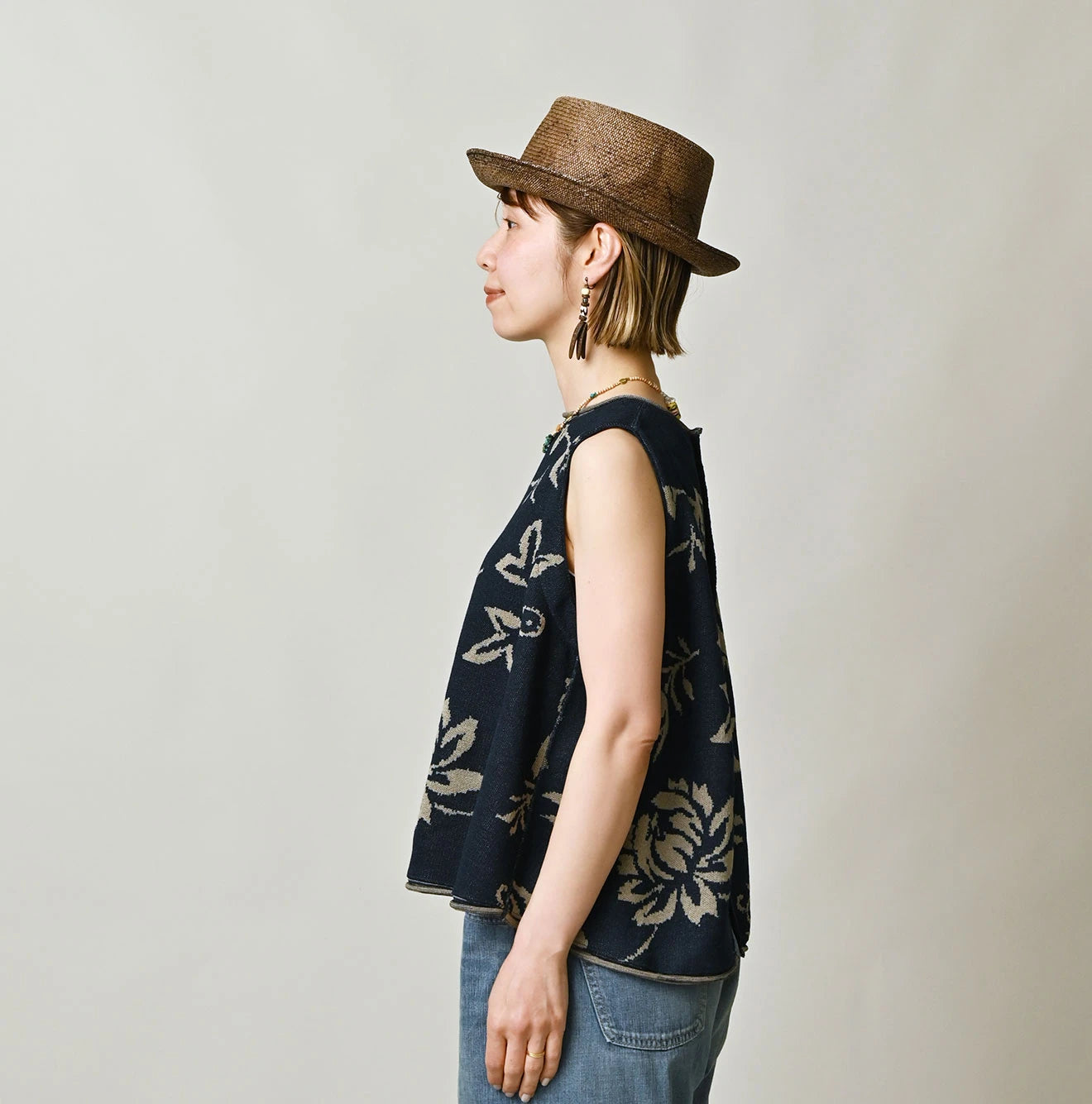 Indigo Base LeiLei Aloha Jacquard Camisole