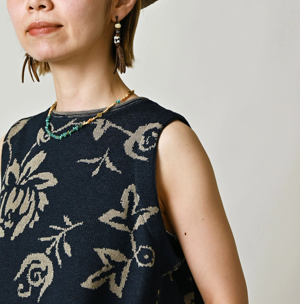 Indigo Base LeiLei Aloha Jacquard Camisole