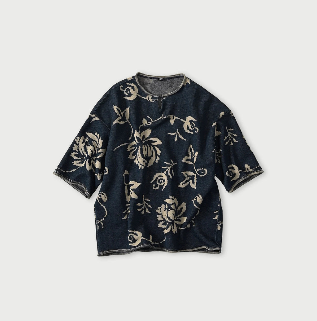 Indigo Base LeiLei Aloha Jacquard T-shirt
