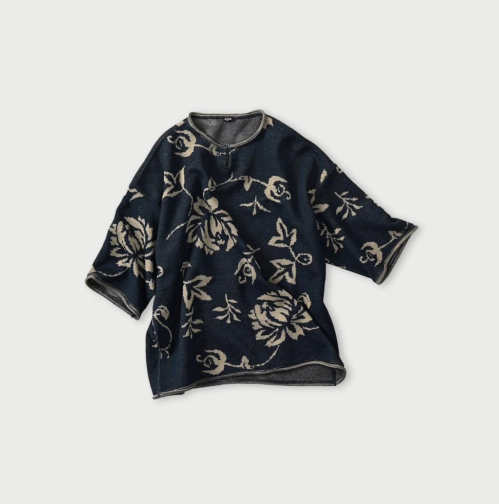 Indigo Base LeiLei Aloha Jacquard T-shirt