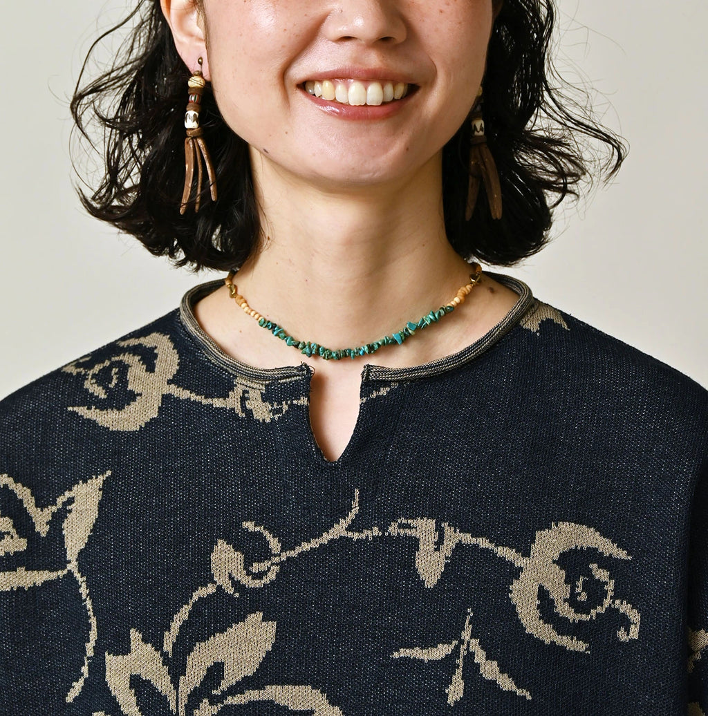 Indigo Base LeiLei Aloha Jacquard T-shirt