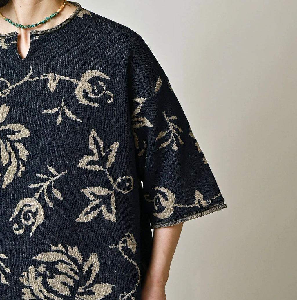 Indigo Base LeiLei Aloha Jacquard T-shirt