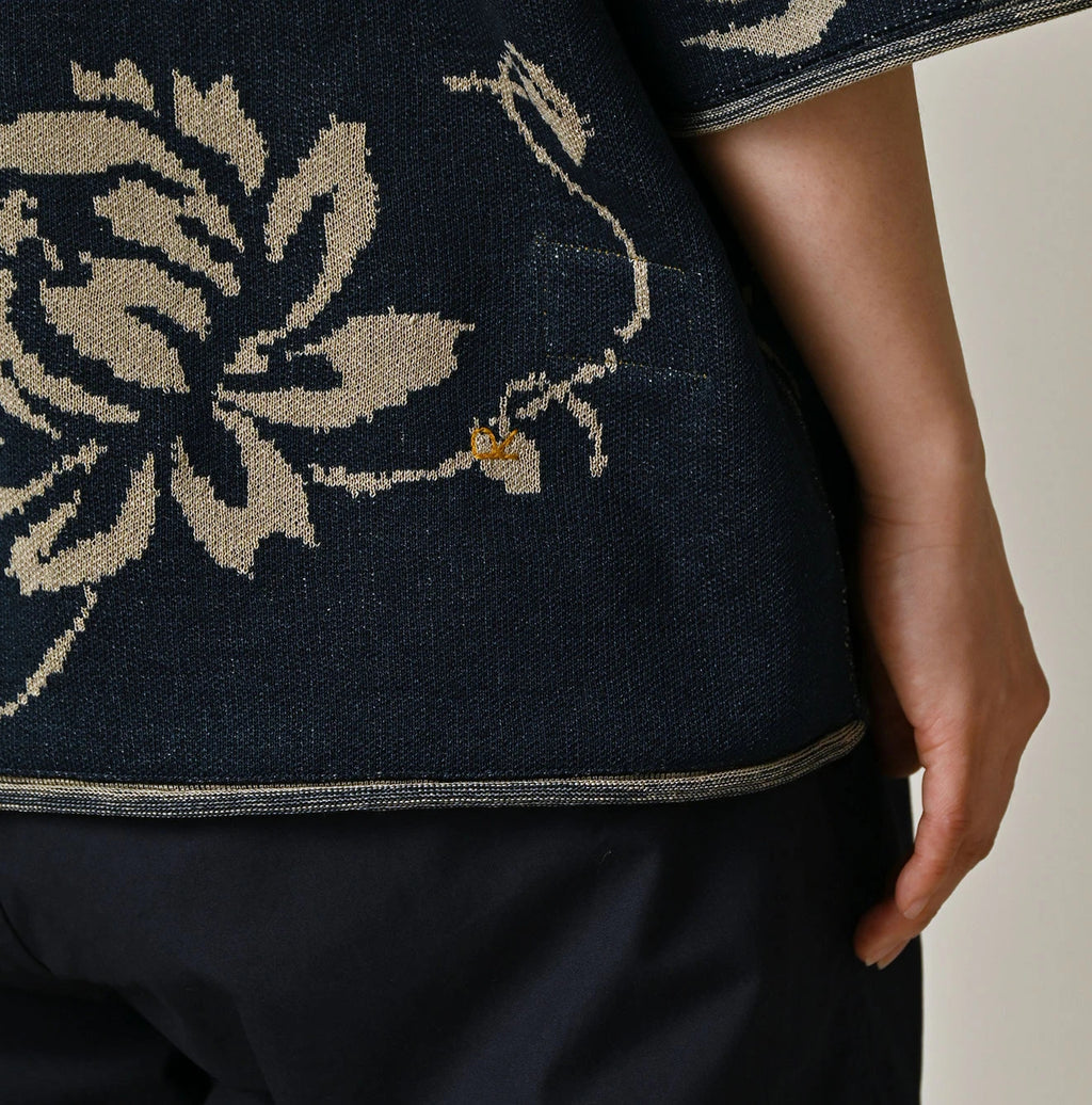 Indigo Base LeiLei Aloha Jacquard T-shirt