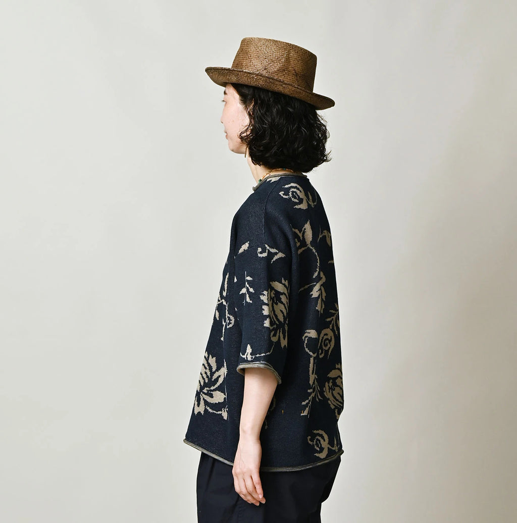 Indigo Base LeiLei Aloha Jacquard T-shirt