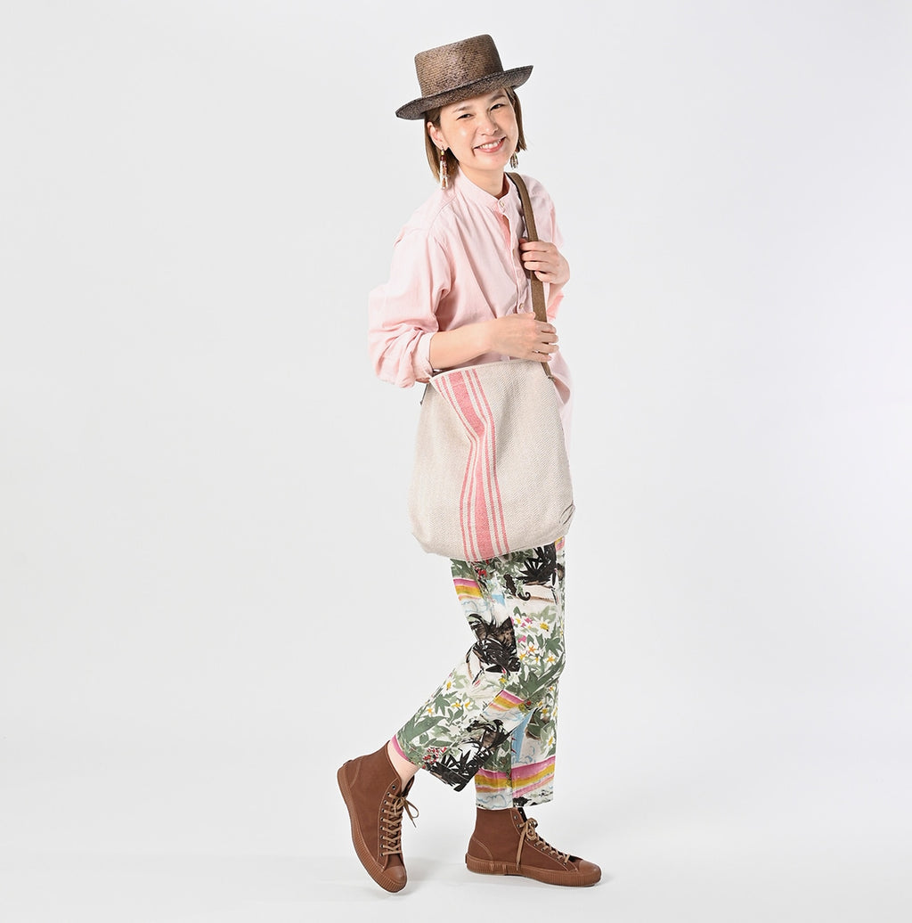 Jacquard Striped Bag Female Model