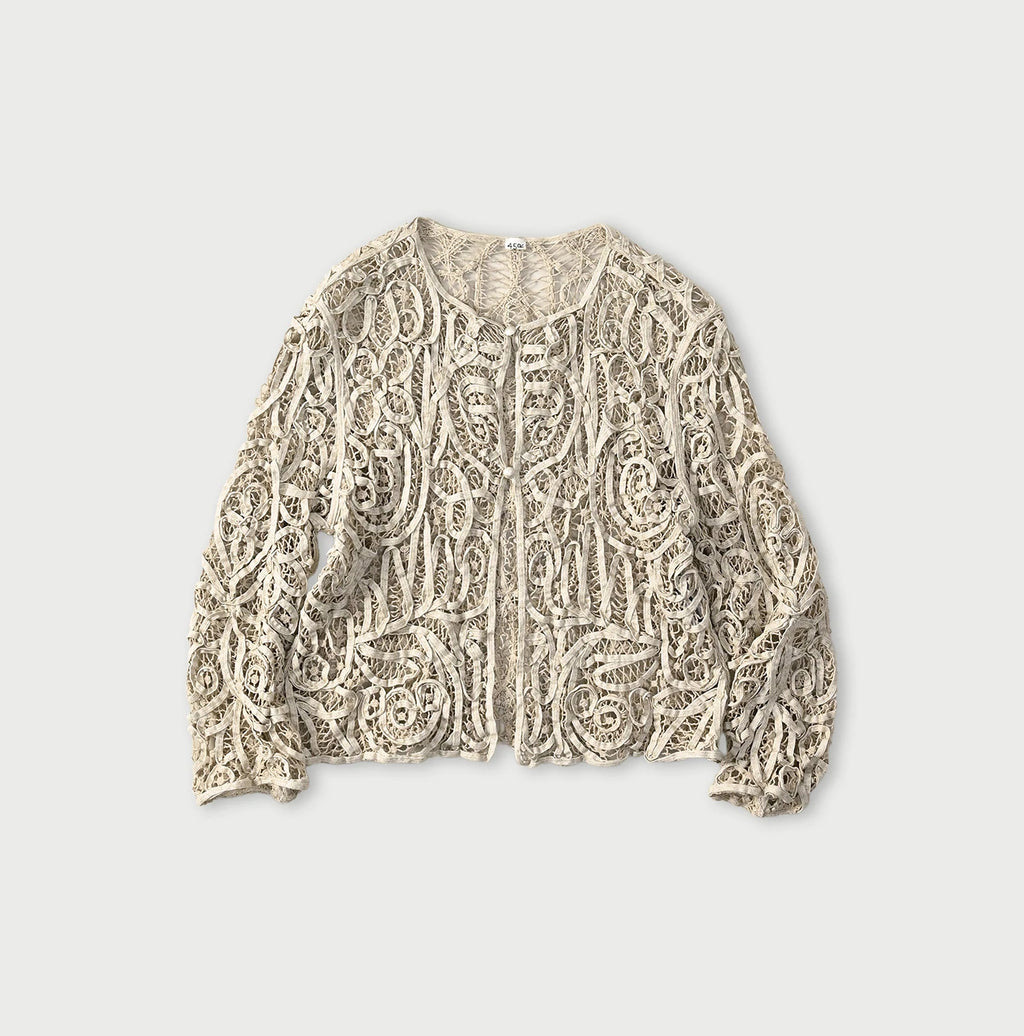 Linen Ribbon Battenberg Embroidery Bolero